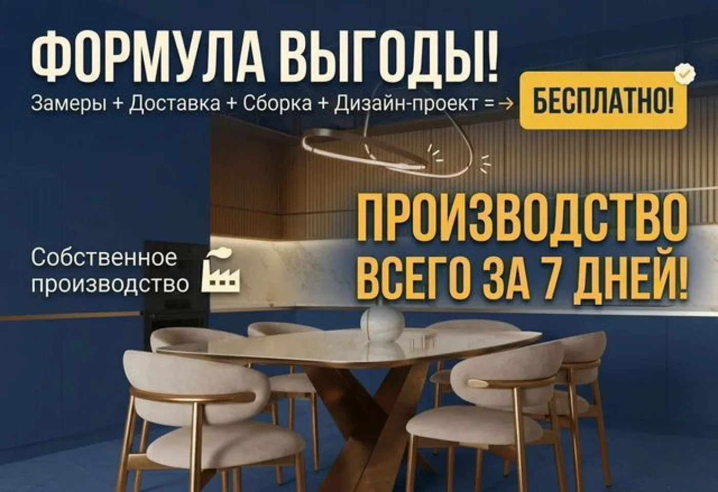 Кухня на заказ за 7 дней с рассрочкой 0% от фабрики